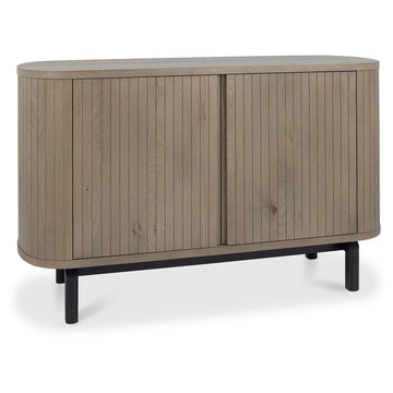Bentley Designs Vega Grey Oiled Oak & Peppercorn Narrow Sideboard